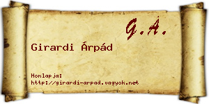 Girardi Árpád névjegykártya